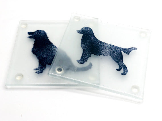 Flat coat retriever coasters