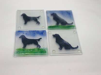 Flat coat retriever coasters