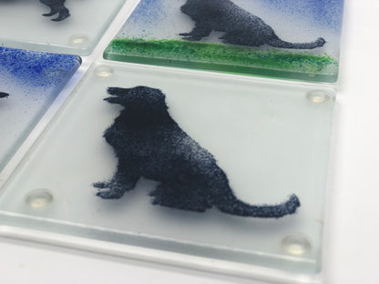 Flat coat retriever coasters