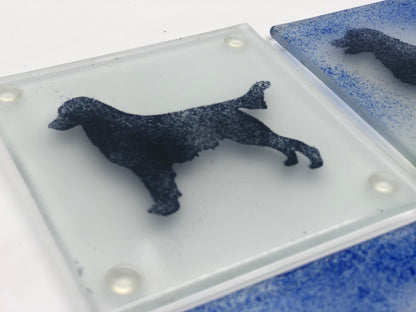 Flat coat retriever coasters